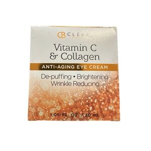 Clear‎ Beauty Vitamin C & Collagen Anti-Aging Eye Cream De-Puffing 1 .01 OZ